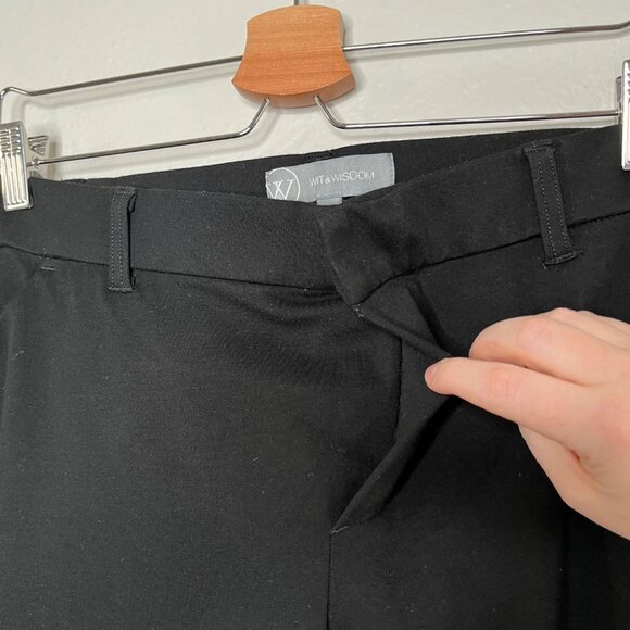Wit & Wisdom Black Womens Ab-solution Mid Rise Crop Pants Stretch Knit size 20 - Picture 6 of 11